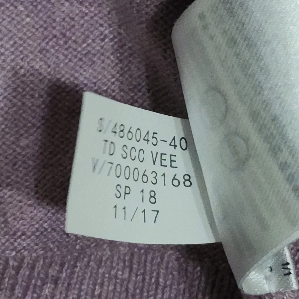 Banana Republic Silk Cotton Cashmere Long Sleeve Knit Polo Shirt Purple Pink L